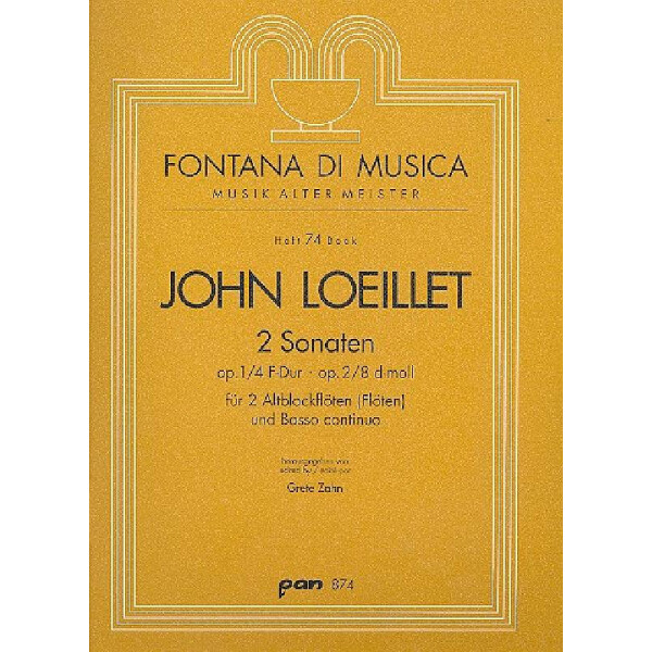 2 Sonaten op.1,4 und op.2,8 für