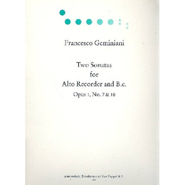 2 Sonatas op.1 nos.7+10