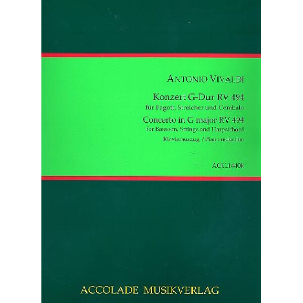 Konzert G-Dur RV494 F:VIII,37 für Fagott, Streicher und Bc