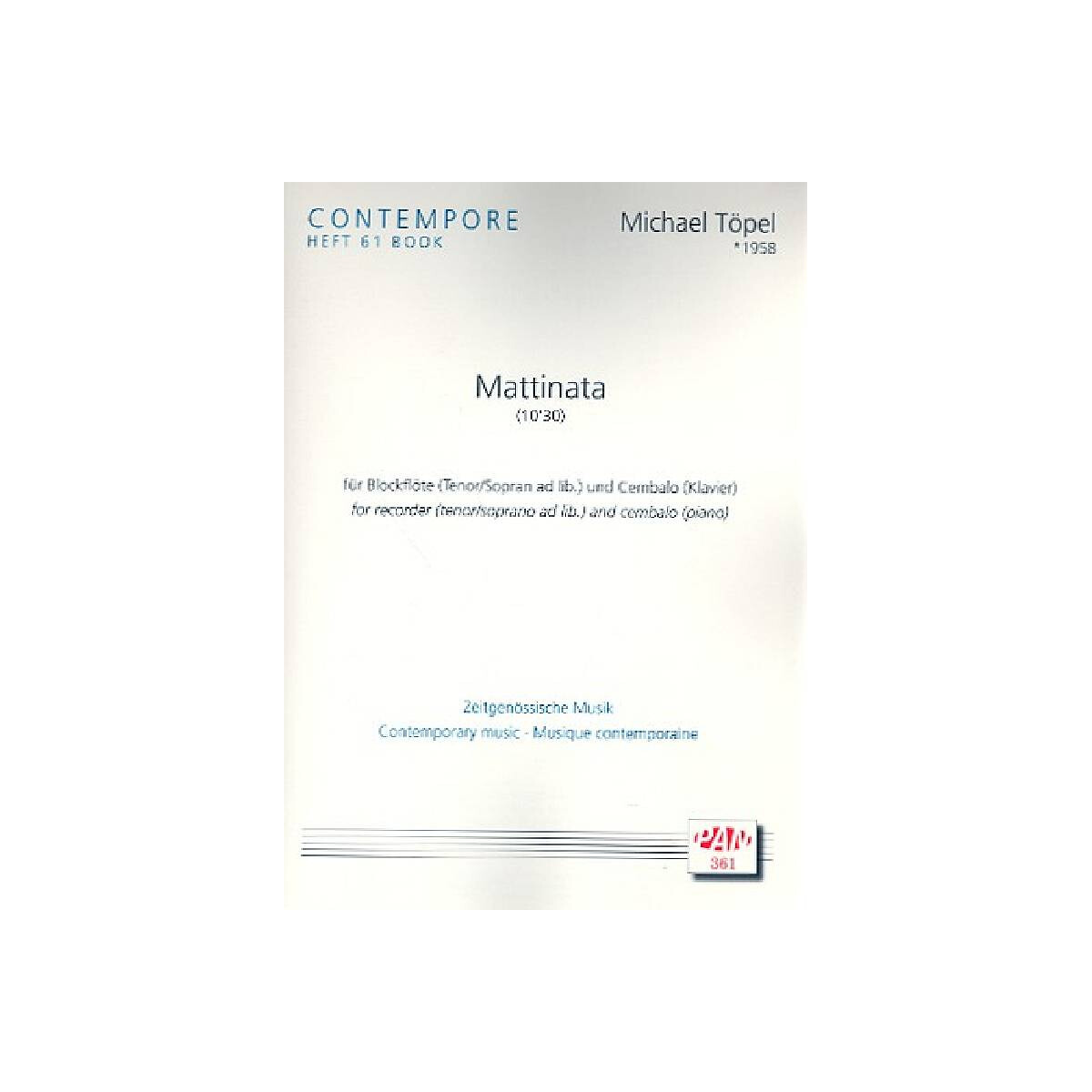 Mattinata für Tenorblockflöte  box