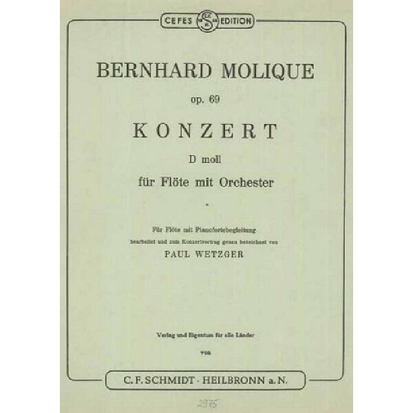 Konzert für Flöte op.69 für Flöte und Orchester