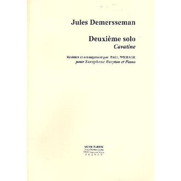 Deuxieme Solo - Cavatine