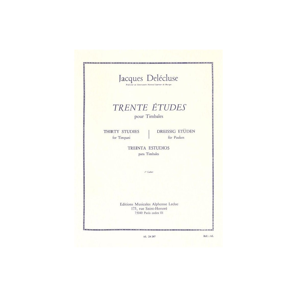 30 études vol.1 pour timbales