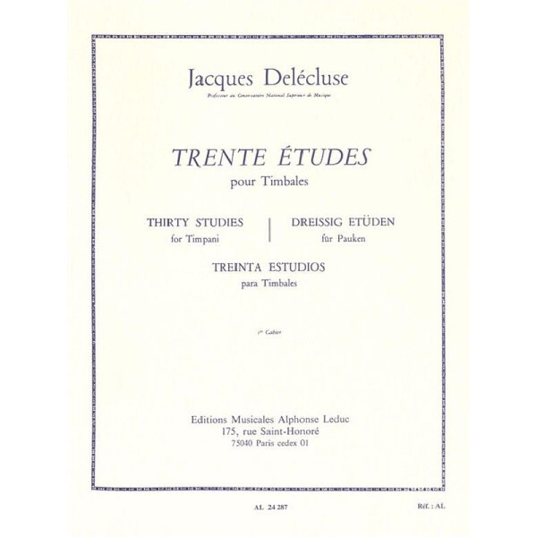 30 études vol.1 pour timbales