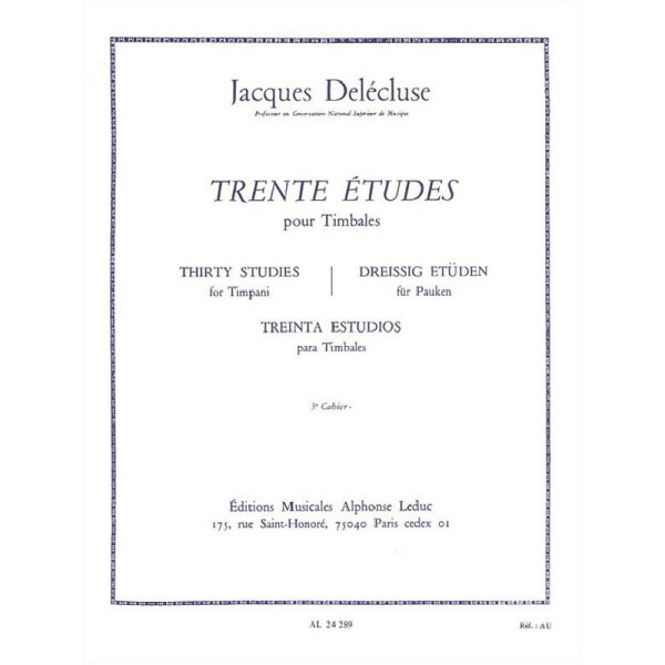 30 Études vol.3 pour timbales (dt/en/fr/sp)