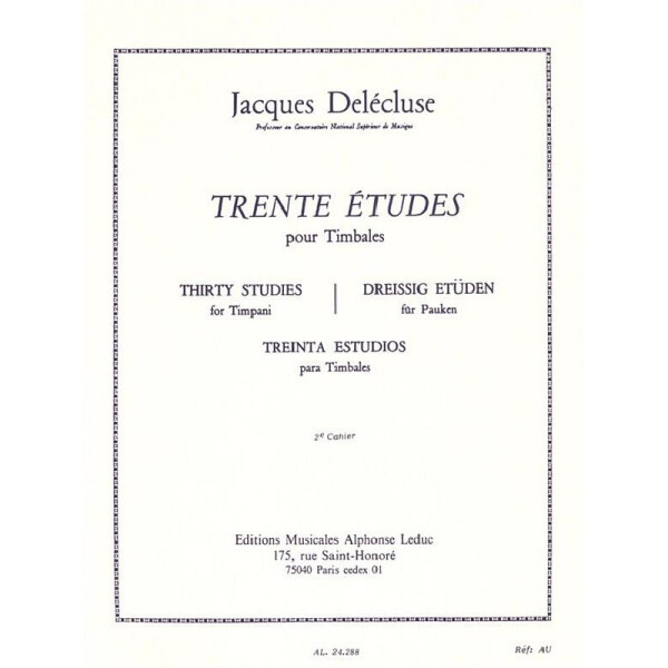 30 Études vol.2 pour timbales (fr/dt/en/sp)