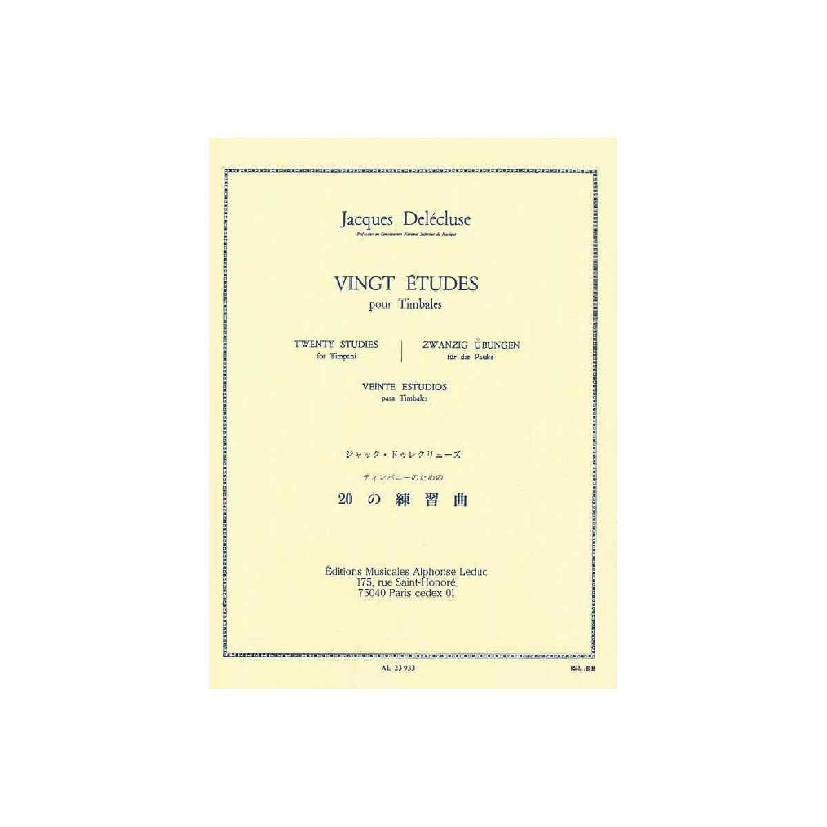 20 études pour timbales