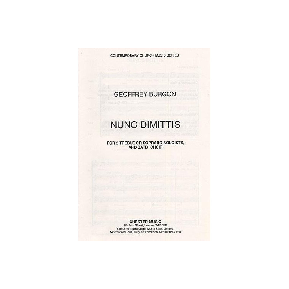 Nunc Dimittis for 2 treble (soprano)