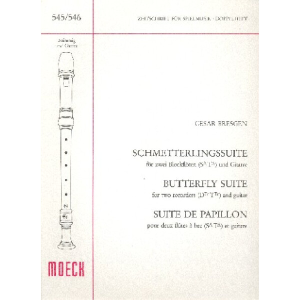 Schmetterlingssuite (1983) für zwei Blockflöten (ST) und Gitarre