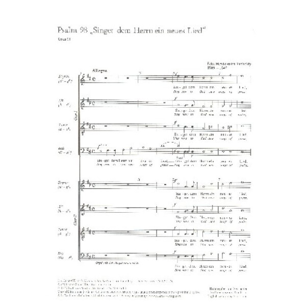 Der 98. Psalm op.91 für Soli,
