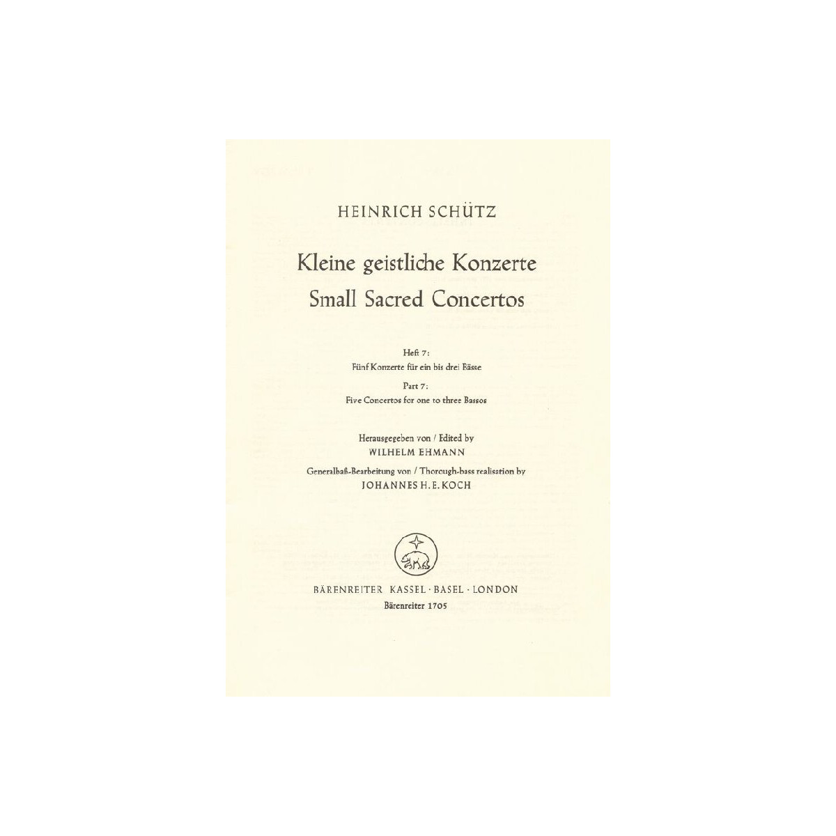 Kleine geistliche Konzerte Band 7 box