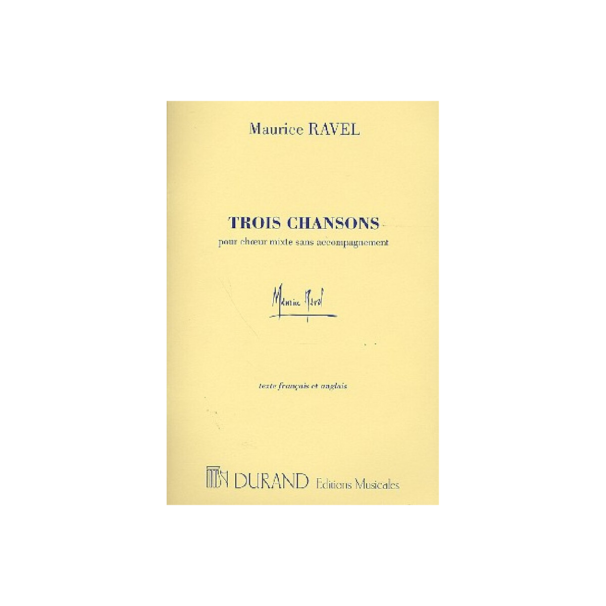 3 Chansons pour choeur mixte sans
