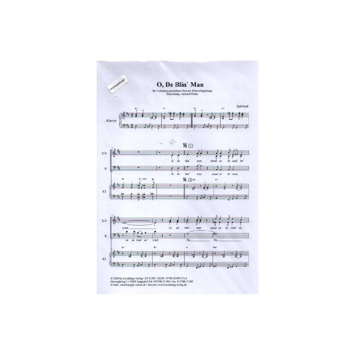 O, De Blin Man Stood On De Road An Cried