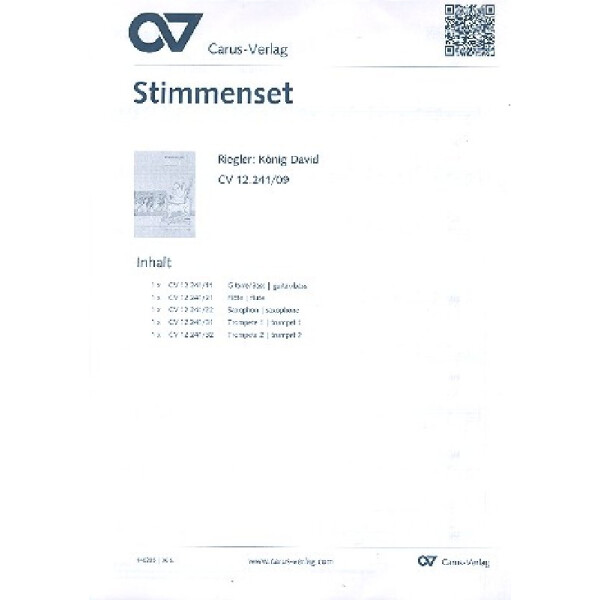 König David für Sprecher, Soli, Kinderchor