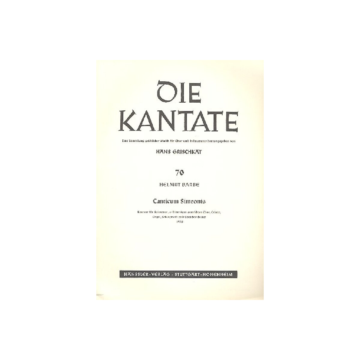 Canticum Simeonis f&uuml;r Tenor solo,