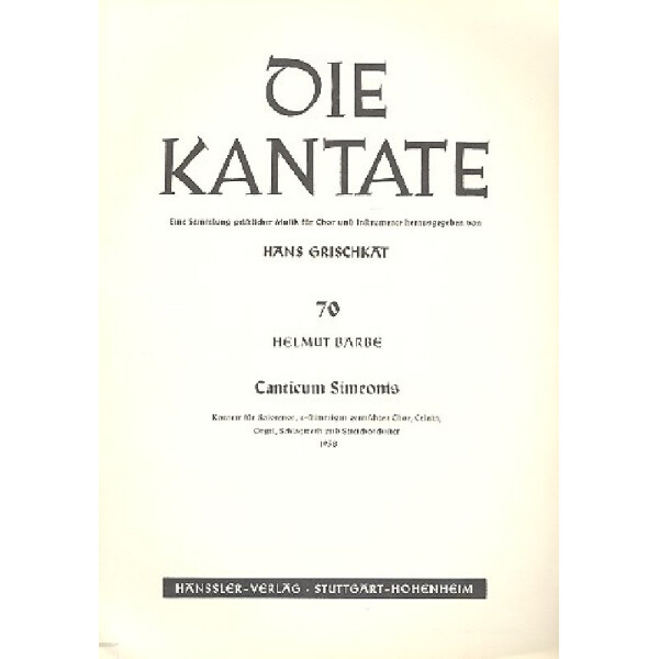 Canticum Simeonis für Tenor solo,