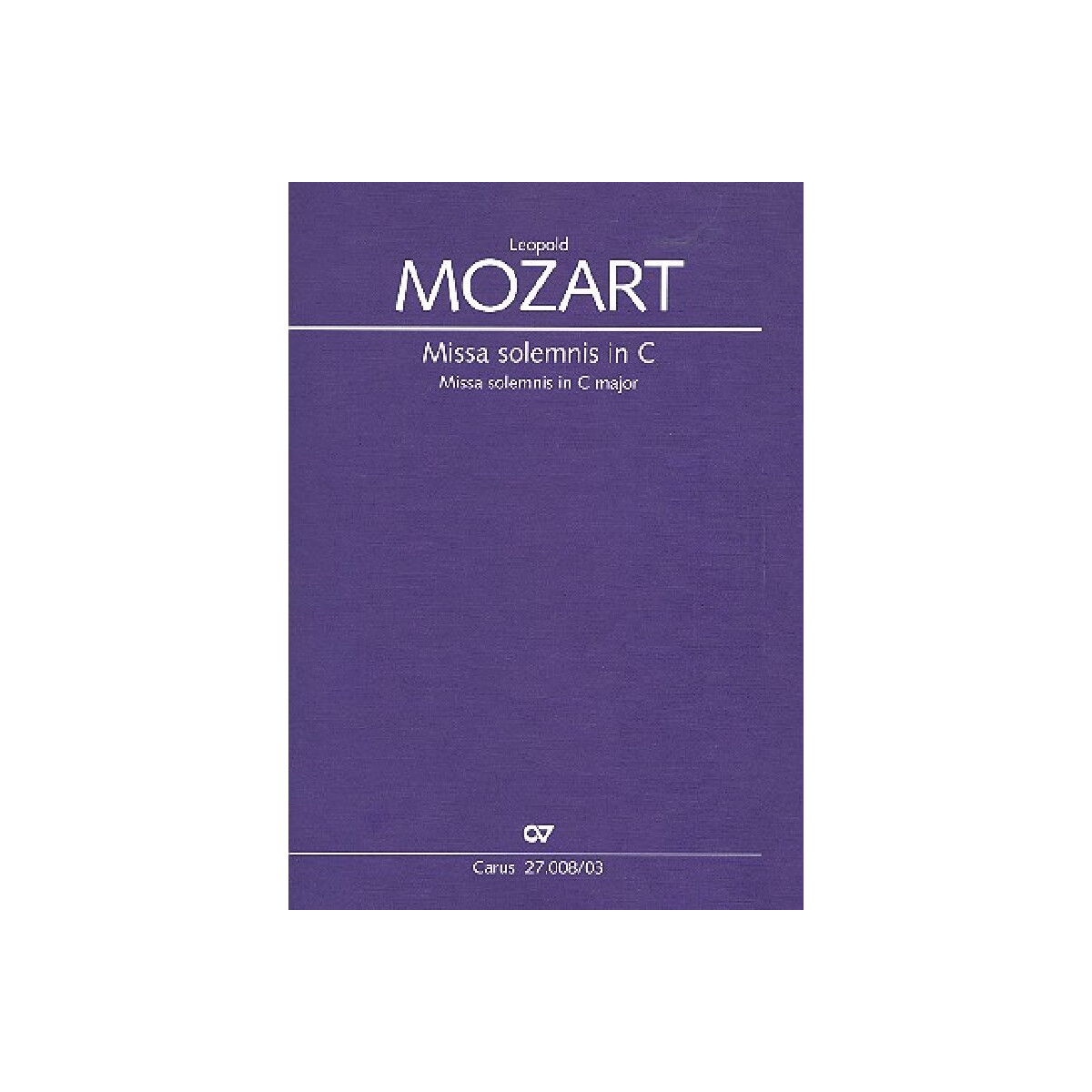 Missa solemnis C-Dur f&uuml;r Soli (SATB),
