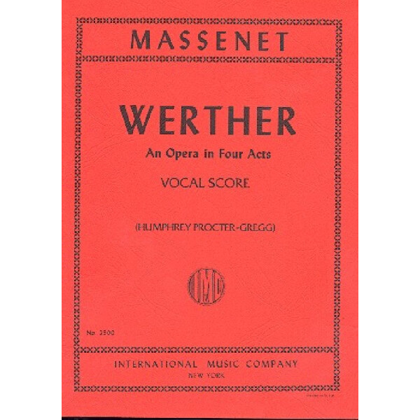 Werther vocal score