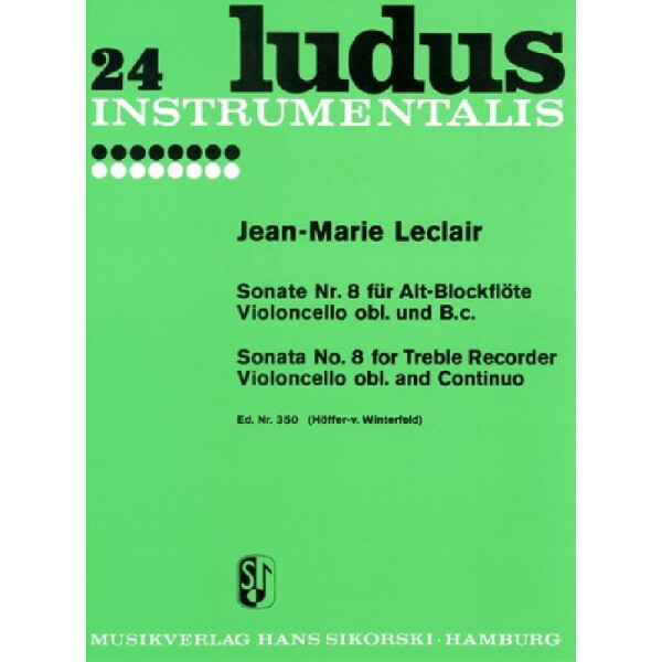 Sonate Nr.8 für Altblockflöte,