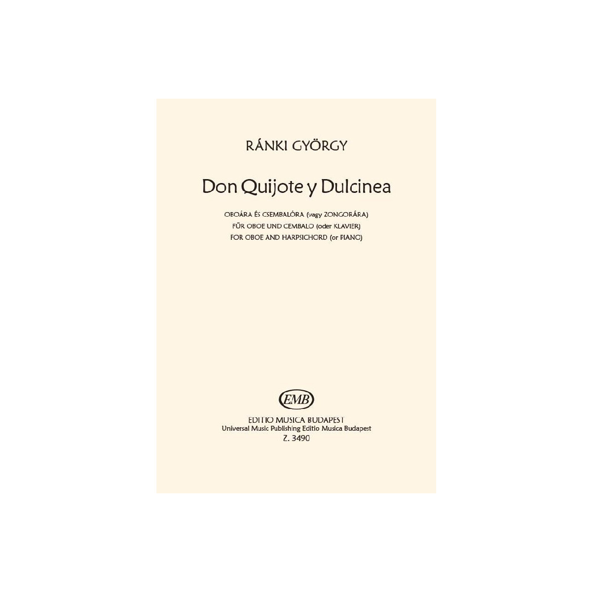 Don Quijote y Dulcinea für Oboe box