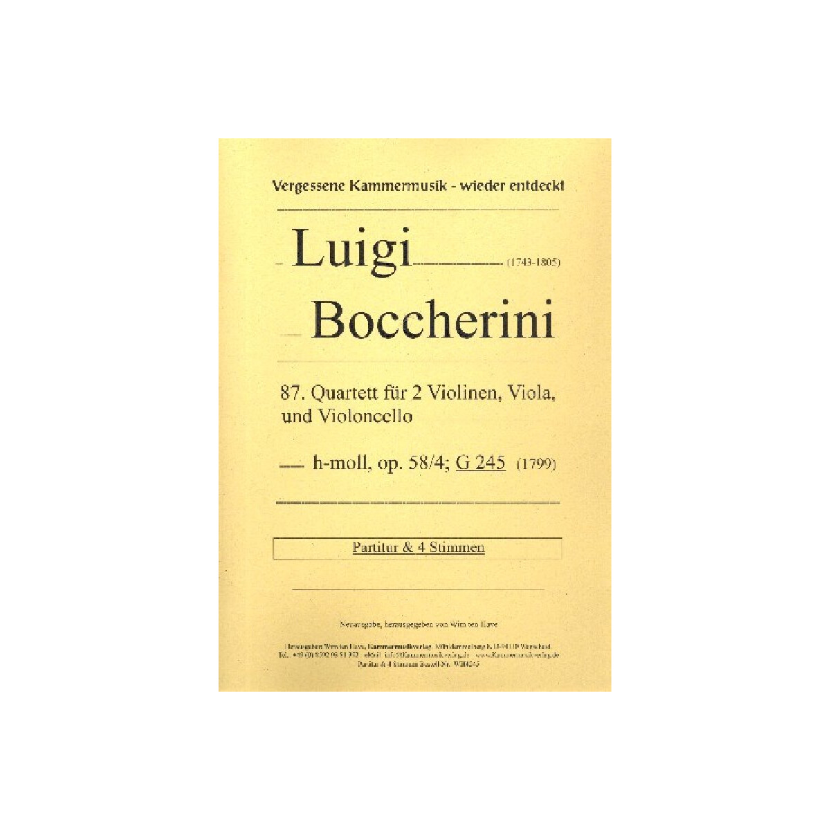 Quartett h-Moll Nr.87 op.58,4 G245 box