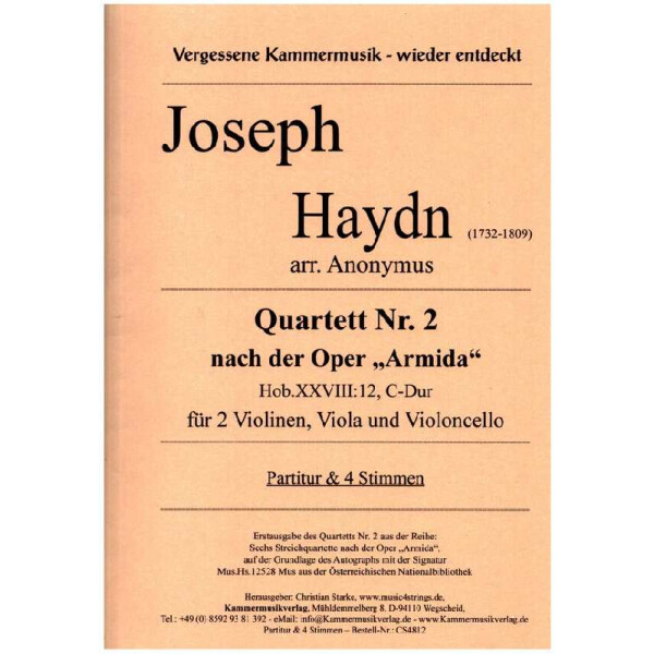 Quartett C-Dur Nr.2 nach der Oper Armida Hob.XXVIII:12