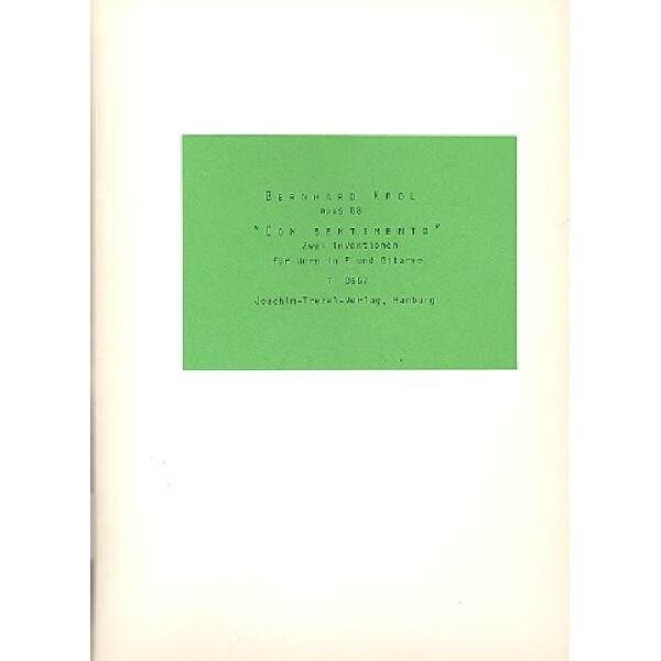 Con sentimento op.88 für Horn und Gitarre