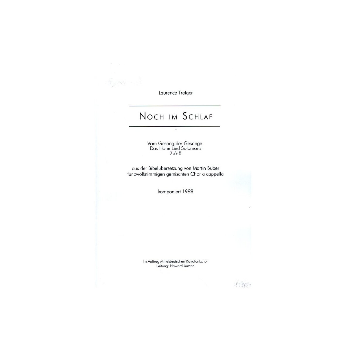 Noch im Schlaf für gem Chor a cappe box