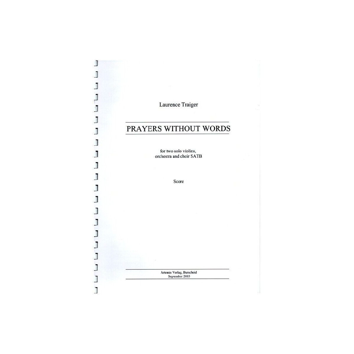 Prayers without Words for mixed chorus,