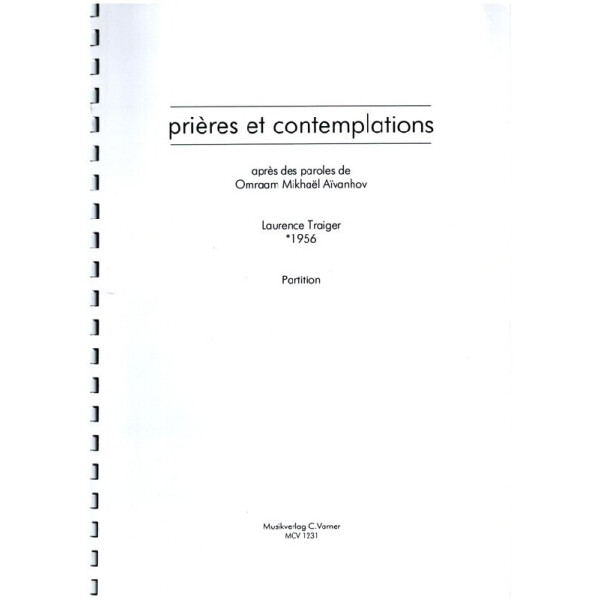 Prières et contemplations: für gem Chor,