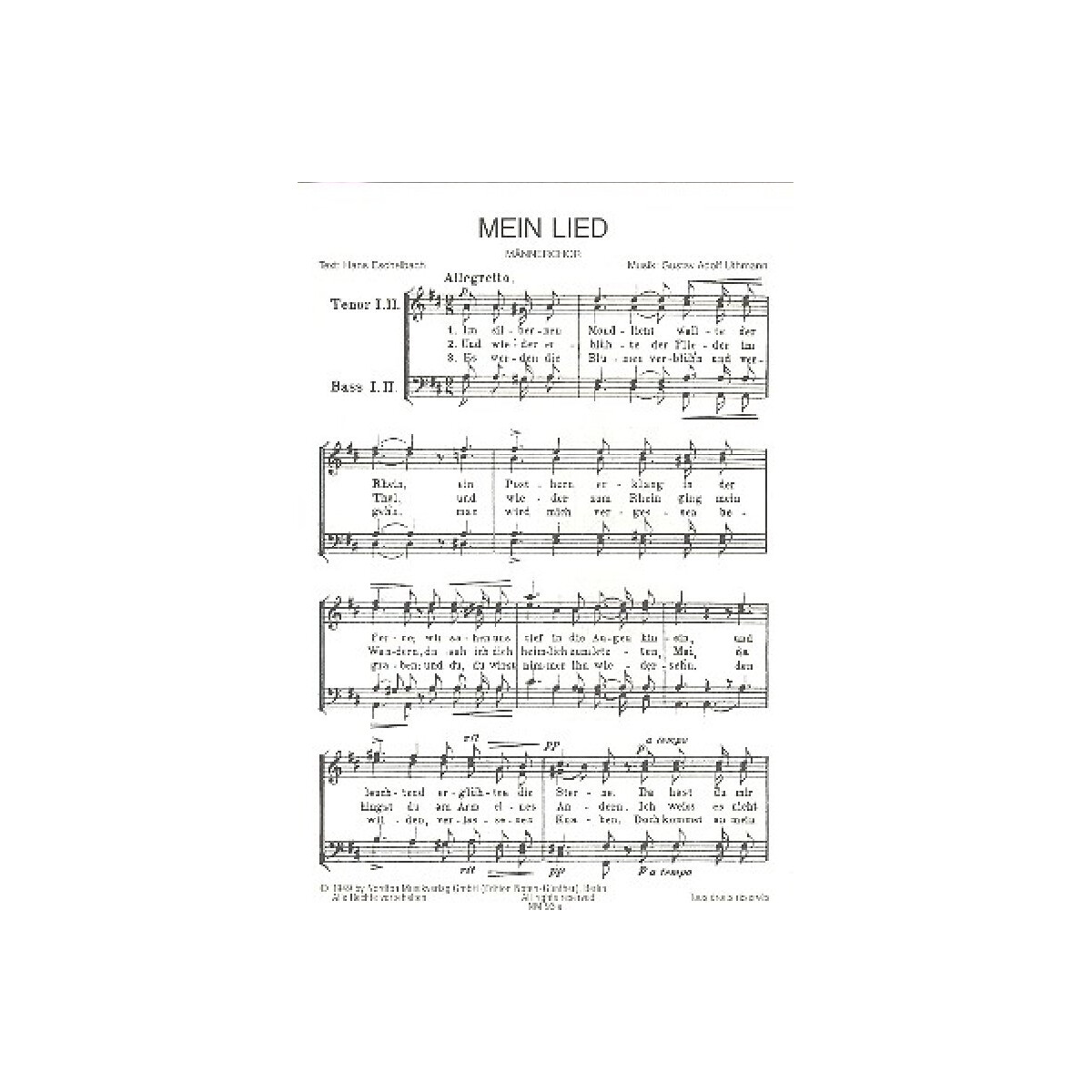 Mein Lied für Männerchor