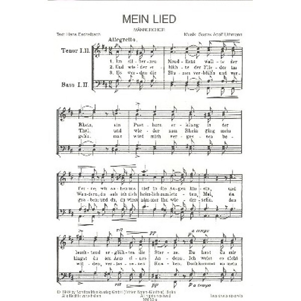 Mein Lied für Männerchor