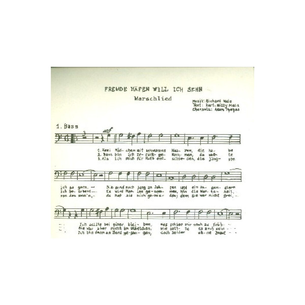 Fremde Häfen will ich sehn