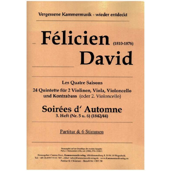 Soirées d Automne Band 3 (Nr.5 und 6)