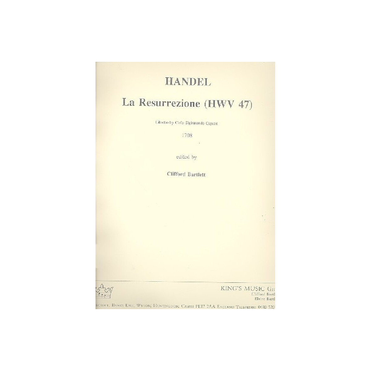 La Resurrezione HWV47 for soli,