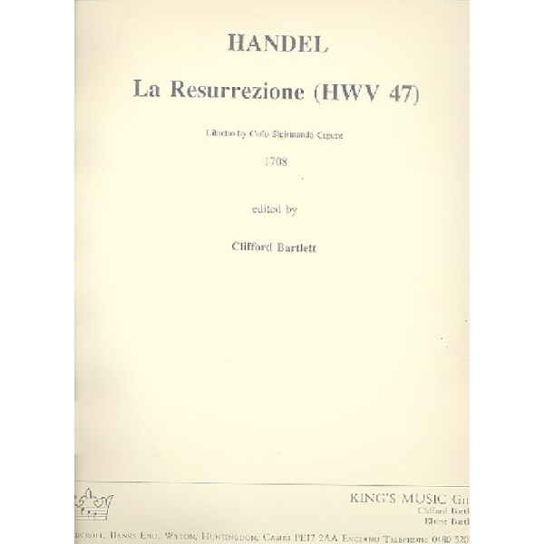 La Resurrezione HWV47 for soli,