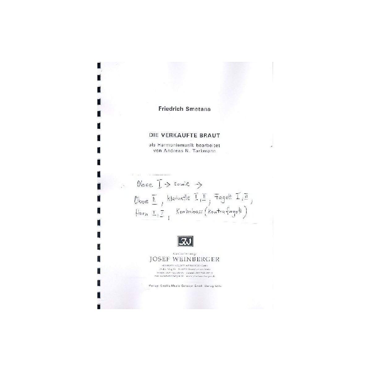 Die verkaufte Braut für Bläser box