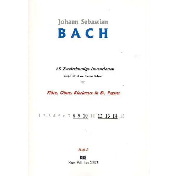 15 zweistimmige Inventionen Band 3