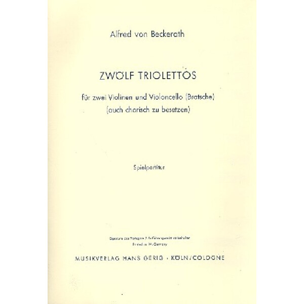 12 Triolettos für 2 Violinen und