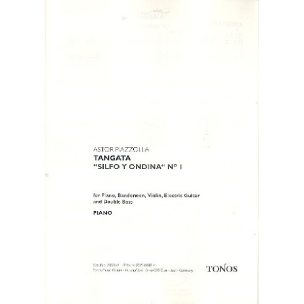 Tangata Nr.1 aus Silfo y Ondina für Klavier,