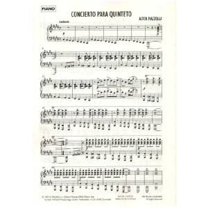 Concierto para Quinteto  für Klavier, Bandoneon,