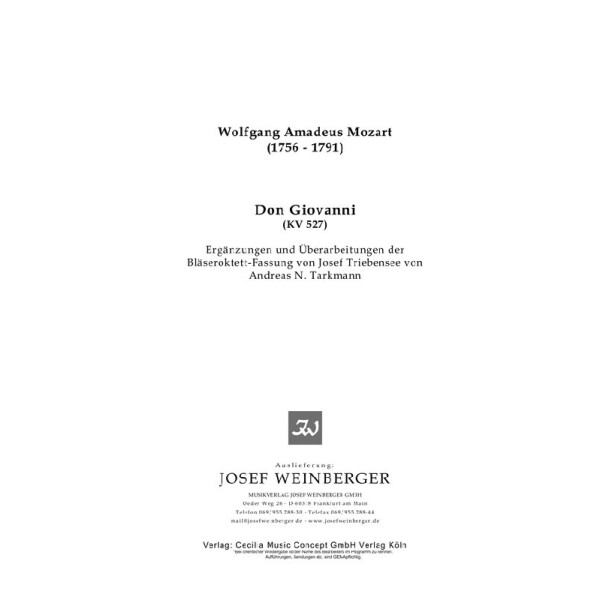 Don Giovanni 5 Stücke aus der Oper