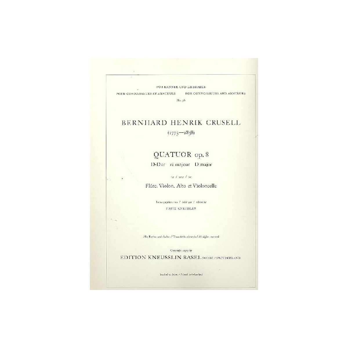 Quatuor D-Dur op.8 pour flûte, box