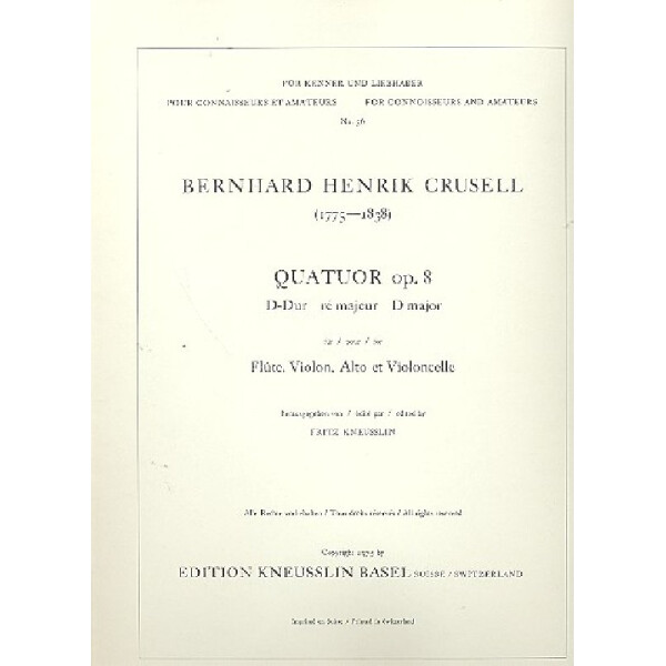 Quatuor D-Dur op.8 pour flûte,