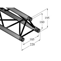 Alutruss Dekolock DQ3-S1000 3-Punkt-Traverse sw