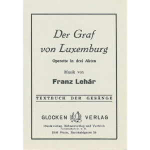 Der Graf von Luxemburg Libretto (dt)