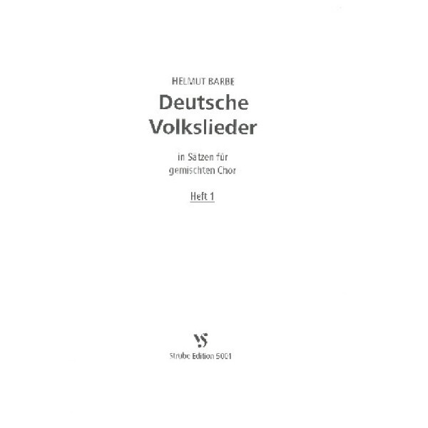 Deutsche Volkslieder Band 1