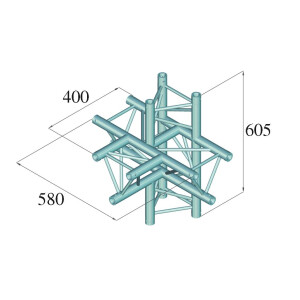Alutruss Dekolock DQ3-SPAT51 5-Weg Ecke \/ sw
