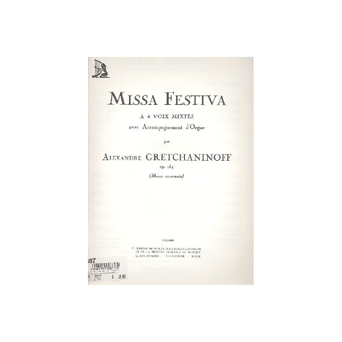 Missa festiva op.154 pour 4 voix